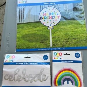 Birthday Yard Sign and Balloon Set